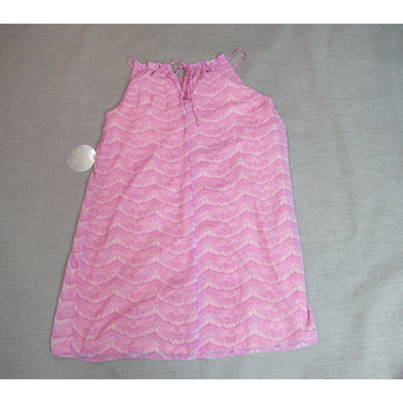 Emma & Michele Dress Womens Size 10 Lilac Geometric Ruffle Neck Preppy Shift NWT - Picture 5 of 10